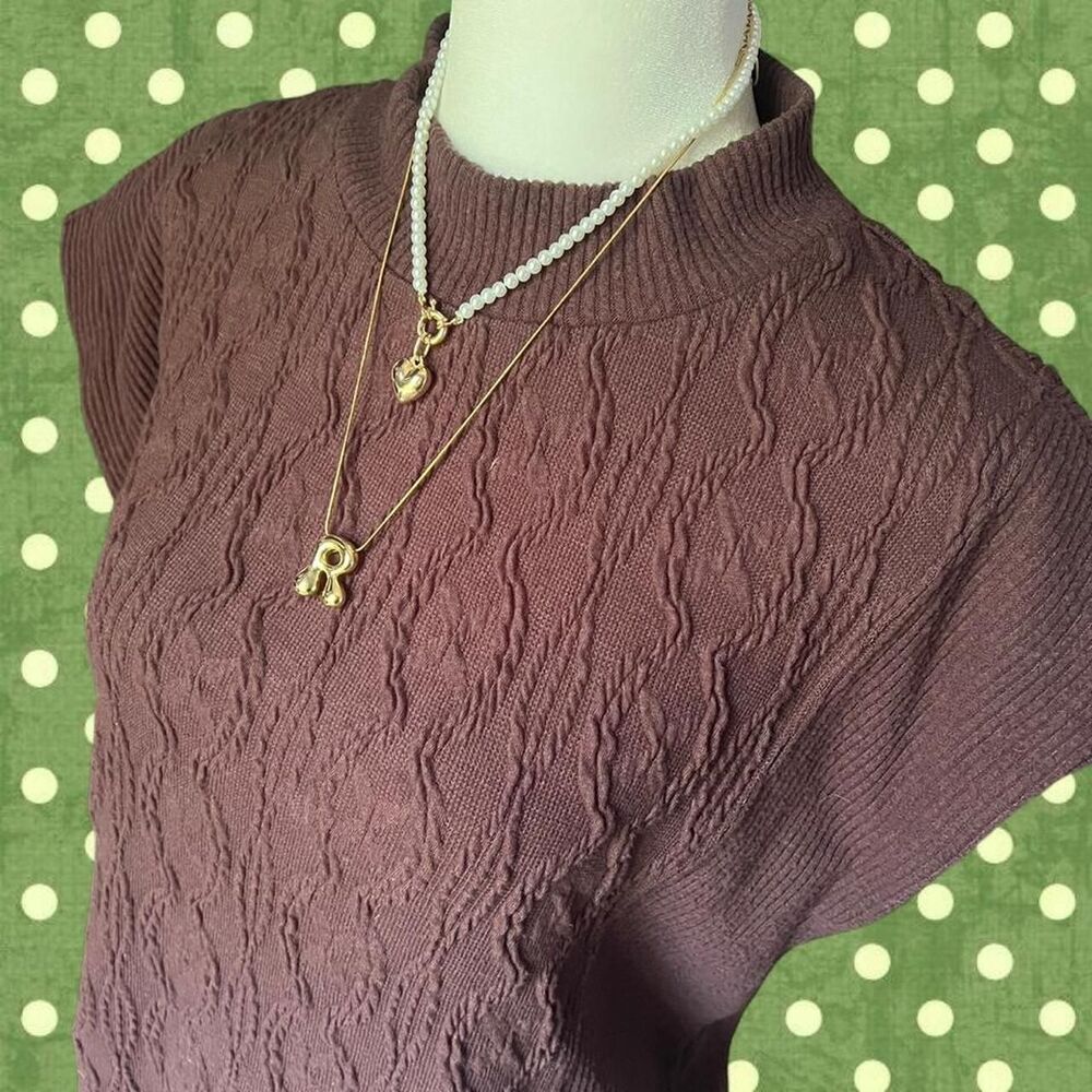 Democracy Chocolate Brown Cable Knit Sweater Vest